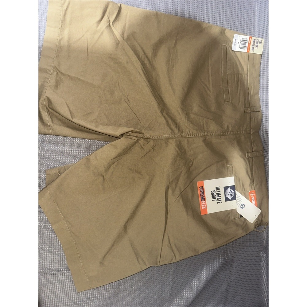 Dockers Ultimate Shorts Mens 40 Supreme Flex Tan Khakis Flat Front Stretch NWT - Picture 4 of 6